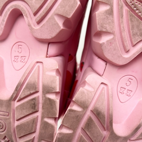 •KOI• Strawberry Spongecake Pink Vilun Platform Lace- Up Ankle Boots Size US 7 - Picture 12 of 16